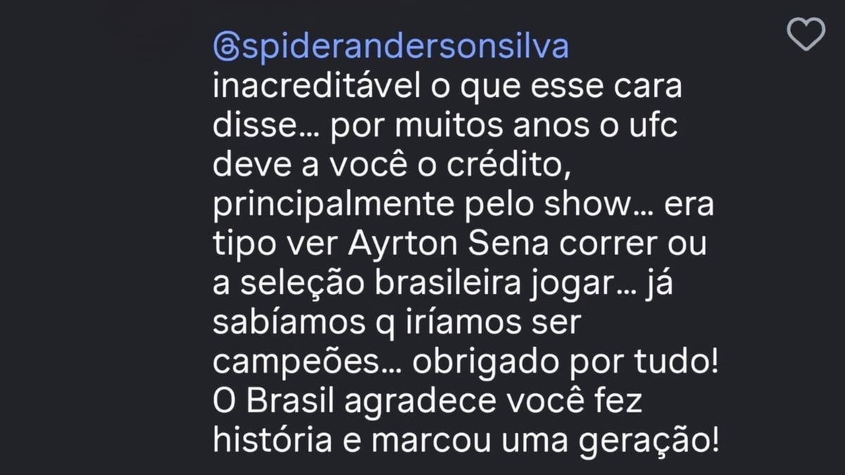 Comentário Anderson Silva