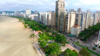 Foto aérea da cidade de Santos