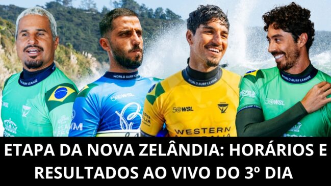 WSL: resultados AO VIVO e horários das baterias do 3º dia da etapa da Nova Zelândia