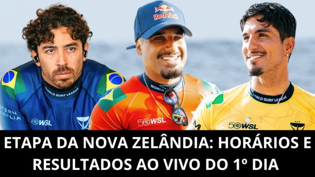 WSL: resultados ao vivo e horários das baterias do 1º dia da etapa da Nova Zelândia
