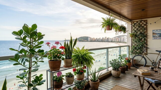 Ao entender como blindar a vegetação contra a maresia, você descobre que é possível sim unir o azul do horizonte ao colorido intenso das espécies certas