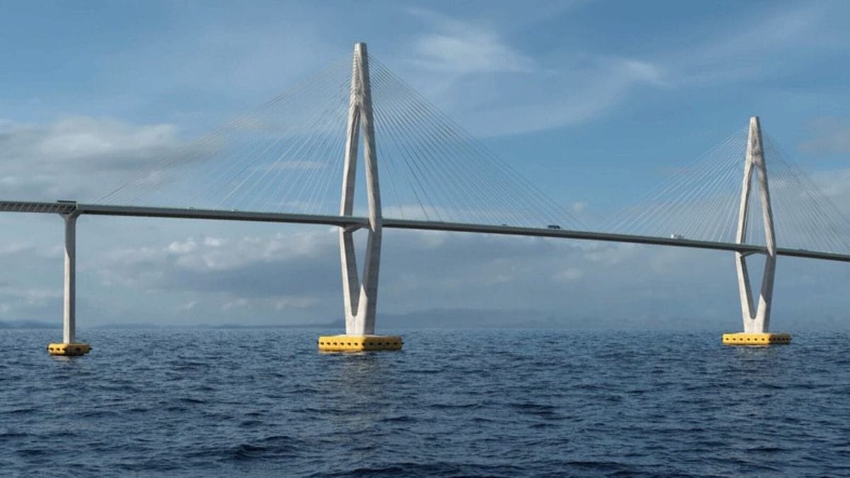 Projeto da megaponte sobre o mar da Bahia
