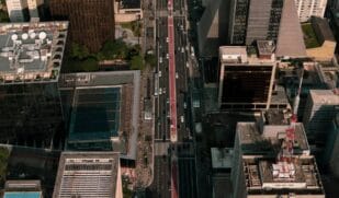 Imagem de drone da cidade de São Paulo