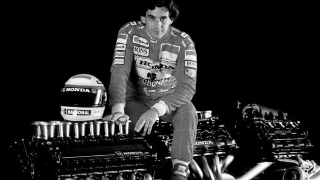 Ayrton Senna e motores Honda: RA168-E-V6/Turbo (1988), RA100-E-V10/Aspirado (1990) e RA121-E-V12/Aspirado (1991) - Honda/Divulgação
