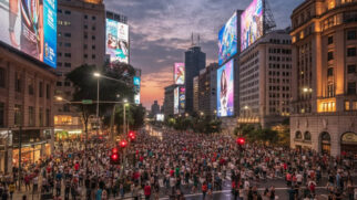 Versão final do projeto Boulevard São João, focada na ocupação humana e no impacto visual dos telões de LED
