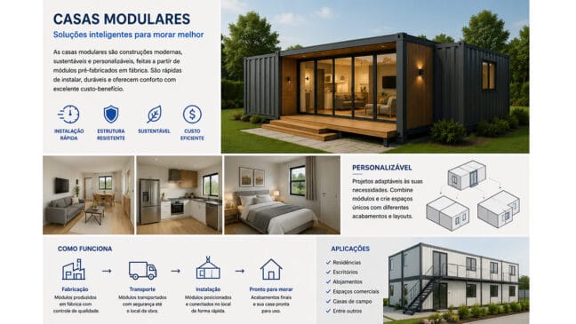 Infográfico de Casa modular