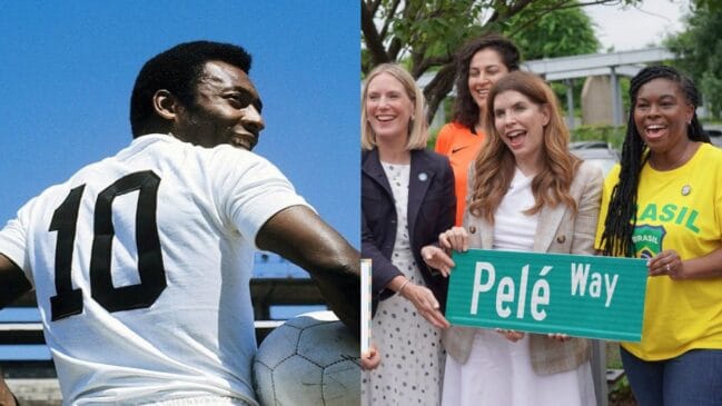 Além das novas placas americanas, vias famosas no entorno do Maracanã e na Ponta da Praia, em Santos, imortalizam o nome de Edson Arantes do Nascimento na história urbana