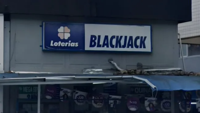 Faixada da Blackjack Loterias, localizada em Santos