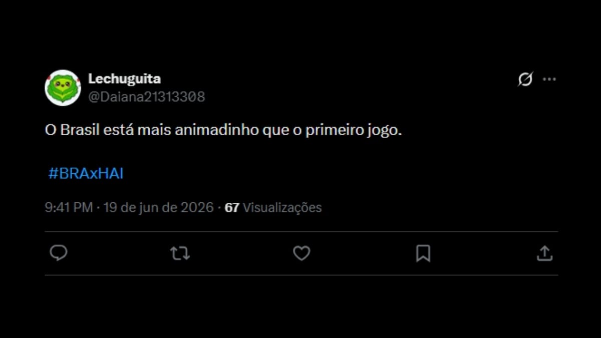 Comentário de usuário de rede social sobre o jogo entre Brasil e Haiti