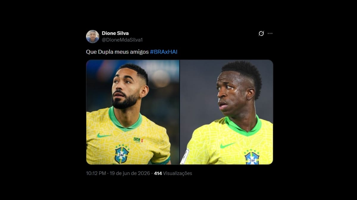 Comentário de usuário de rede social sobre o jogo entre Brasil e Haiti