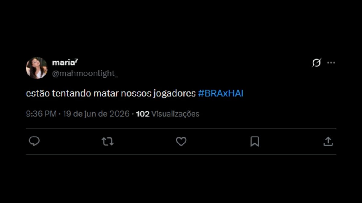 Comentário de usuário de rede social sobre o jogo entre Brasil e Haiti