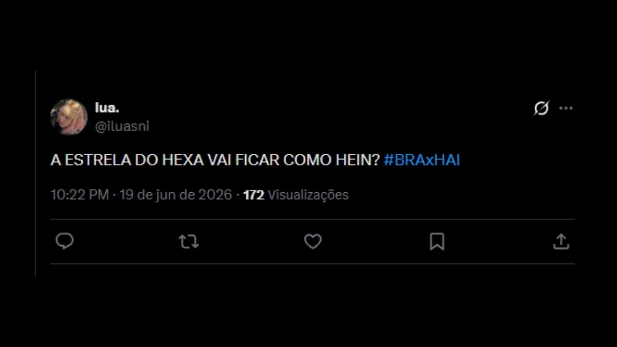 Comentário de usuário de rede social sobre o jogo entre Brasil e Haiti