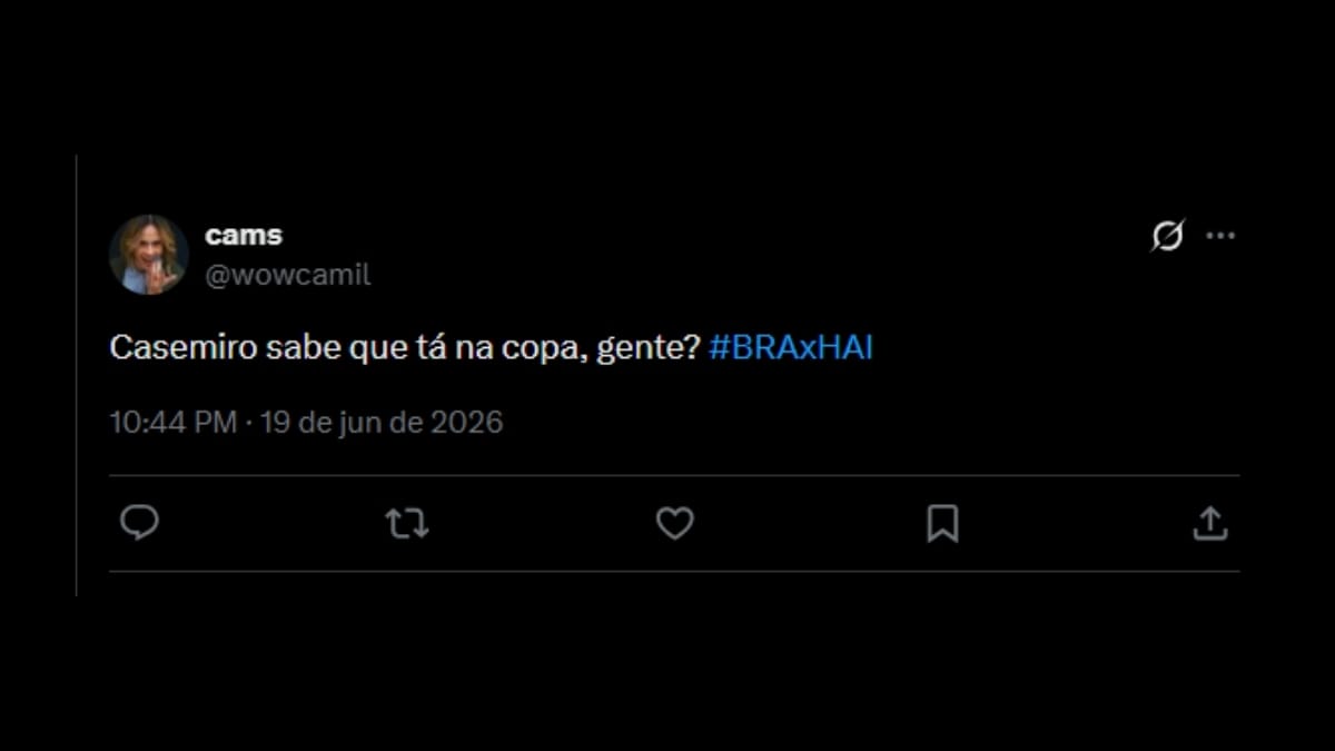 Comentário de usuário de rede social sobre o jogo entre Brasil e Haiti