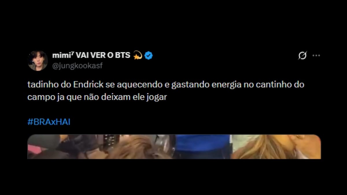 Comentário de usuário de rede social sobre o jogo entre Brasil e Haiti