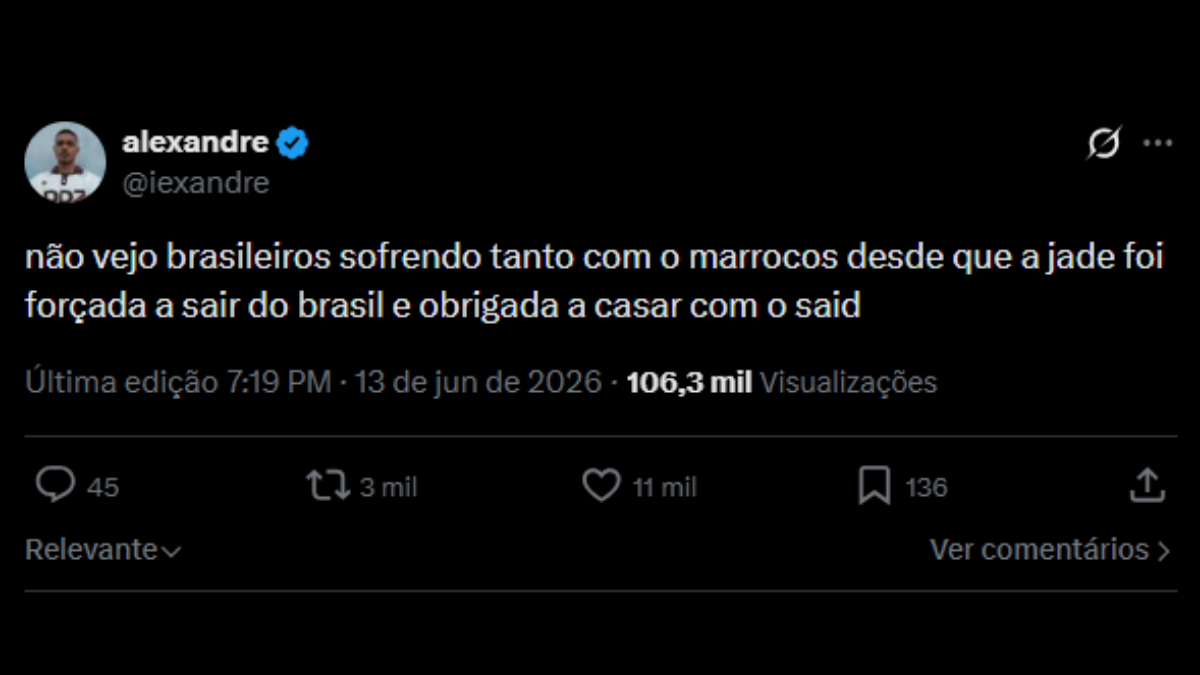 Comentário de usuário de rede social sobre a estreia do Brasil na Copa