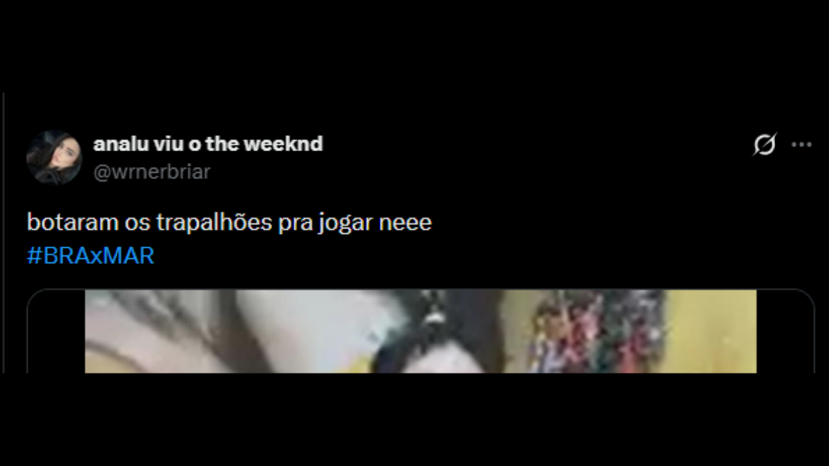 Comentário de usuário de rede social sobre a estreia do Brasil na Copa