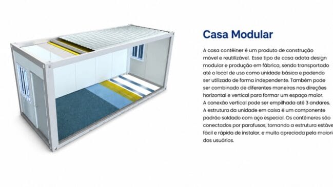 Infográfico de Casa modular