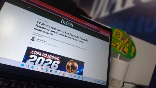 Foto de uma reportagem do DL sobre o Mundial