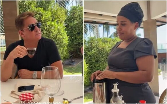 No vídeo, Lurdes aparece ao lado do cantor segurando uma xícara de café enquanto tenta argumentar a favor do descanso