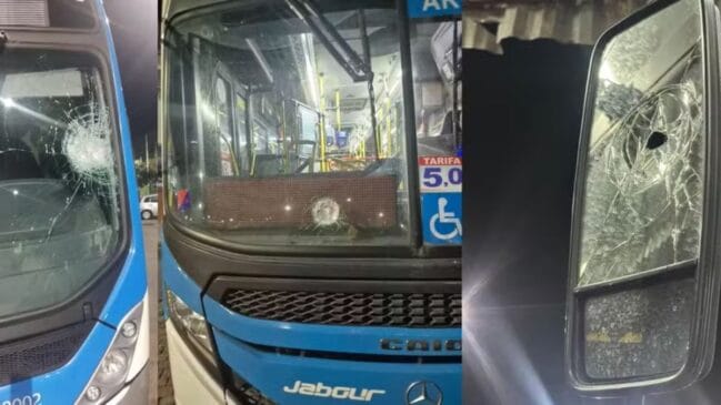 Imagens de ônibus vandalizados no Rio de Janeiro