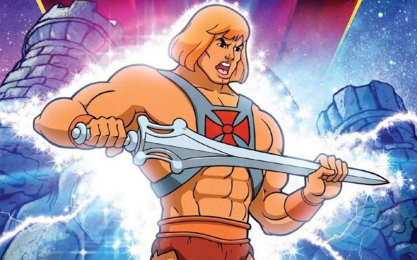 Super herói He-Man segurando a espada