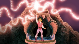 He-Man usando a espada em cena do desenho animado