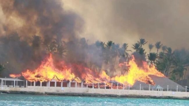 Registros de um incêndio em resort do Caribe