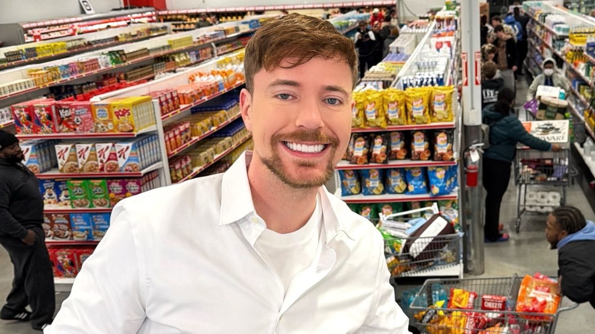MrBeast participando de gravação
