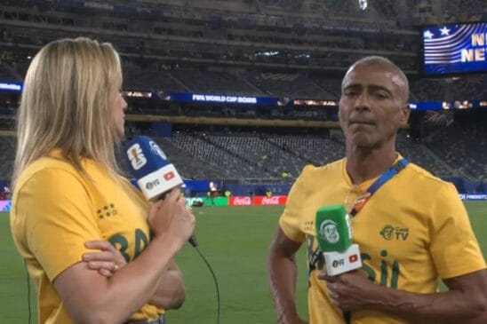 Reprodução do Caze TV com Fernanda Gentil e Romário