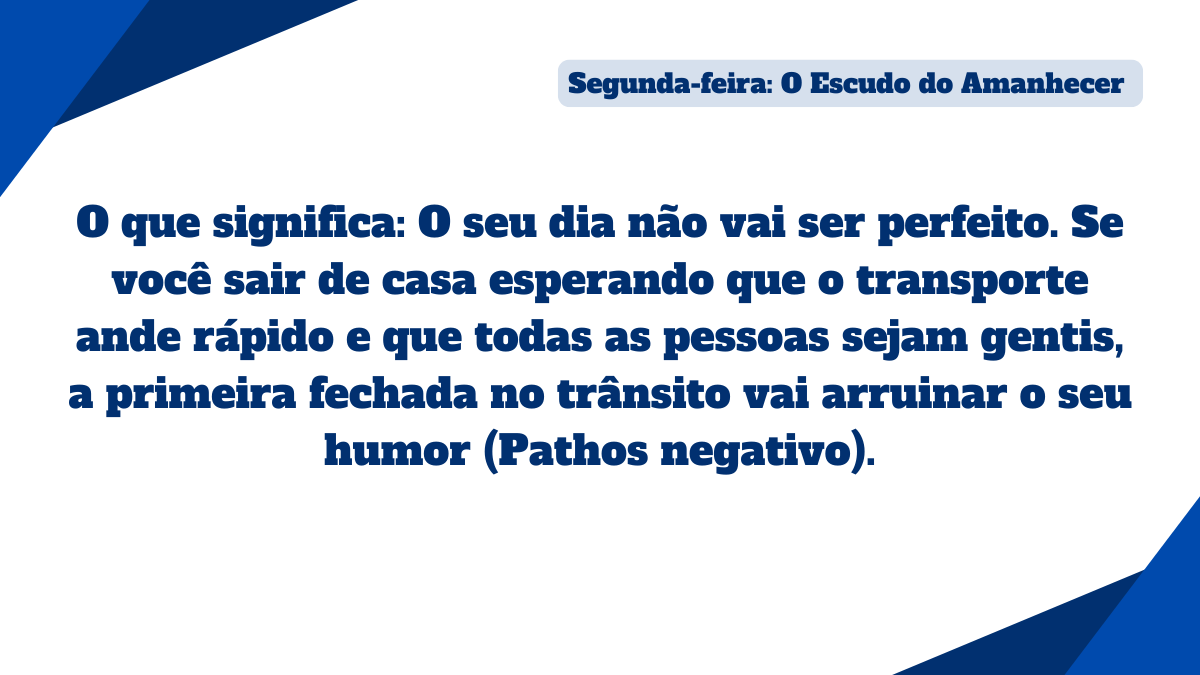 Card informativo sobre estoicismo explicando o conceito de Pathos negativo diante de imprevistos cotidianos no trânsito e na rotina