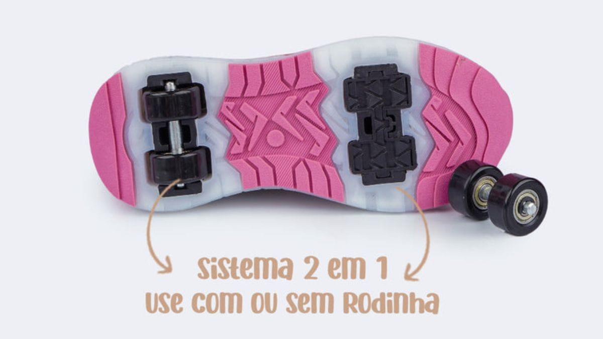 Modelo de tênis com rodinha da Pampilli