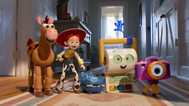 Bala no Alvo, Jessie e os outros brinquedos em cena de 'Toy Story 5'