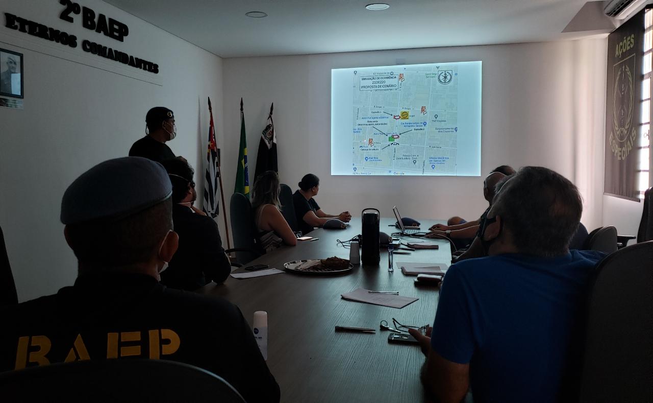 Apresentação do simulado aos jornalistas na manhã desta quarta-feira (16)