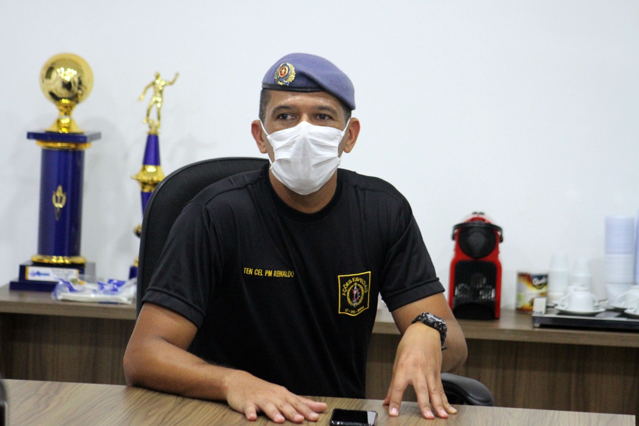 O tenente-coronel Reinaldo, comandante do 2° Baep, reforça a importância da população ser informada com antecedência sobre o simulado (Fotos: Nair Bueno/DL)