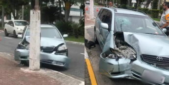 Acidente ocorreu por volta de 10h30 na Avenida Marechal Mallet, em Praia Grande