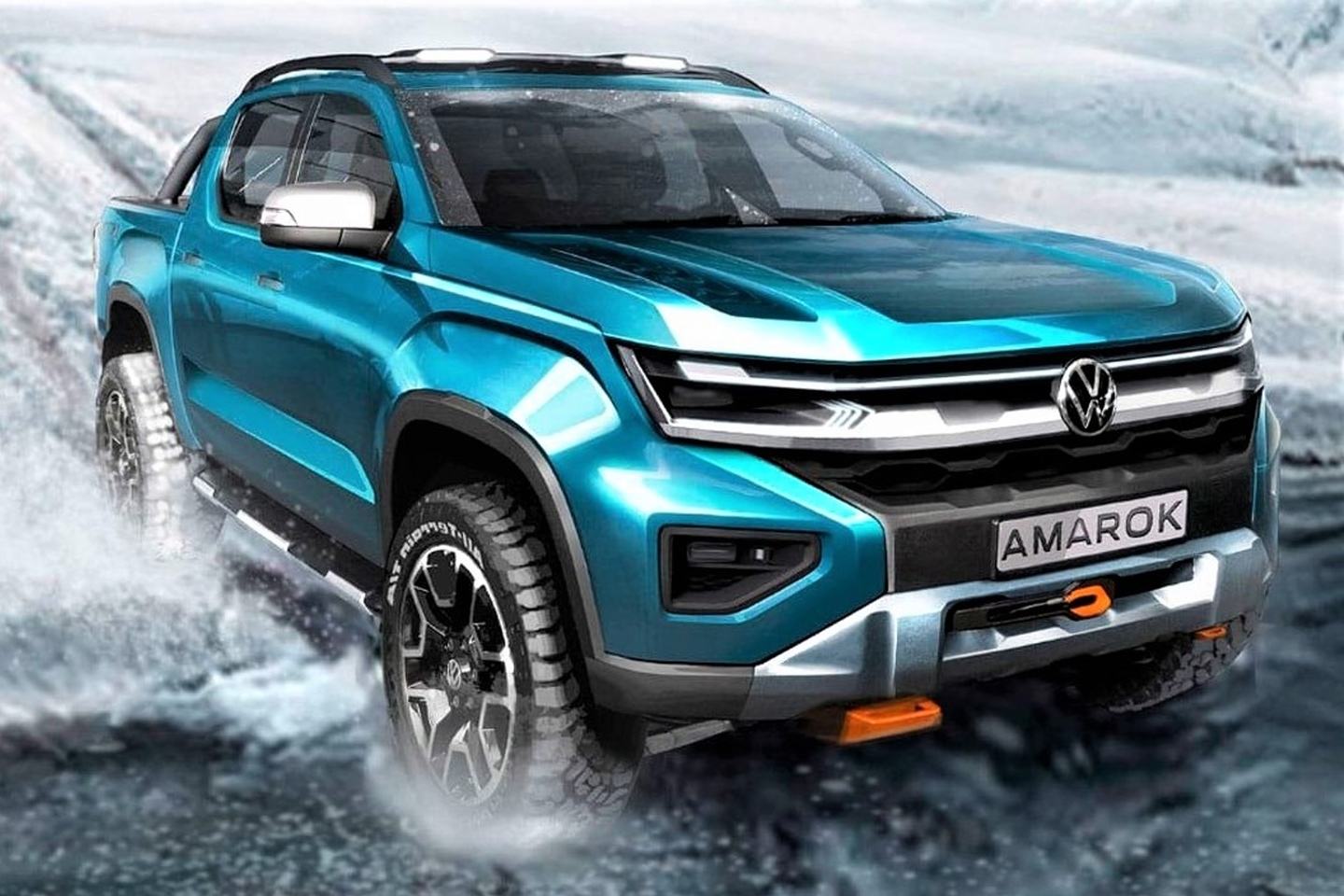 A picape Amarok ganhará sua segunda geração no próximo ano e compartilhará elementos visuais com a Ford Ranger