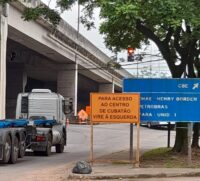 A interdição vai até 30 de abril de 2022 para as obras de duplicação da via férrea da Rumo Logística no viaduto sobre a Avenida Nove de Abril