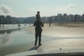 GCM de São Vicente ajuda criança a encontrar mãe na praia