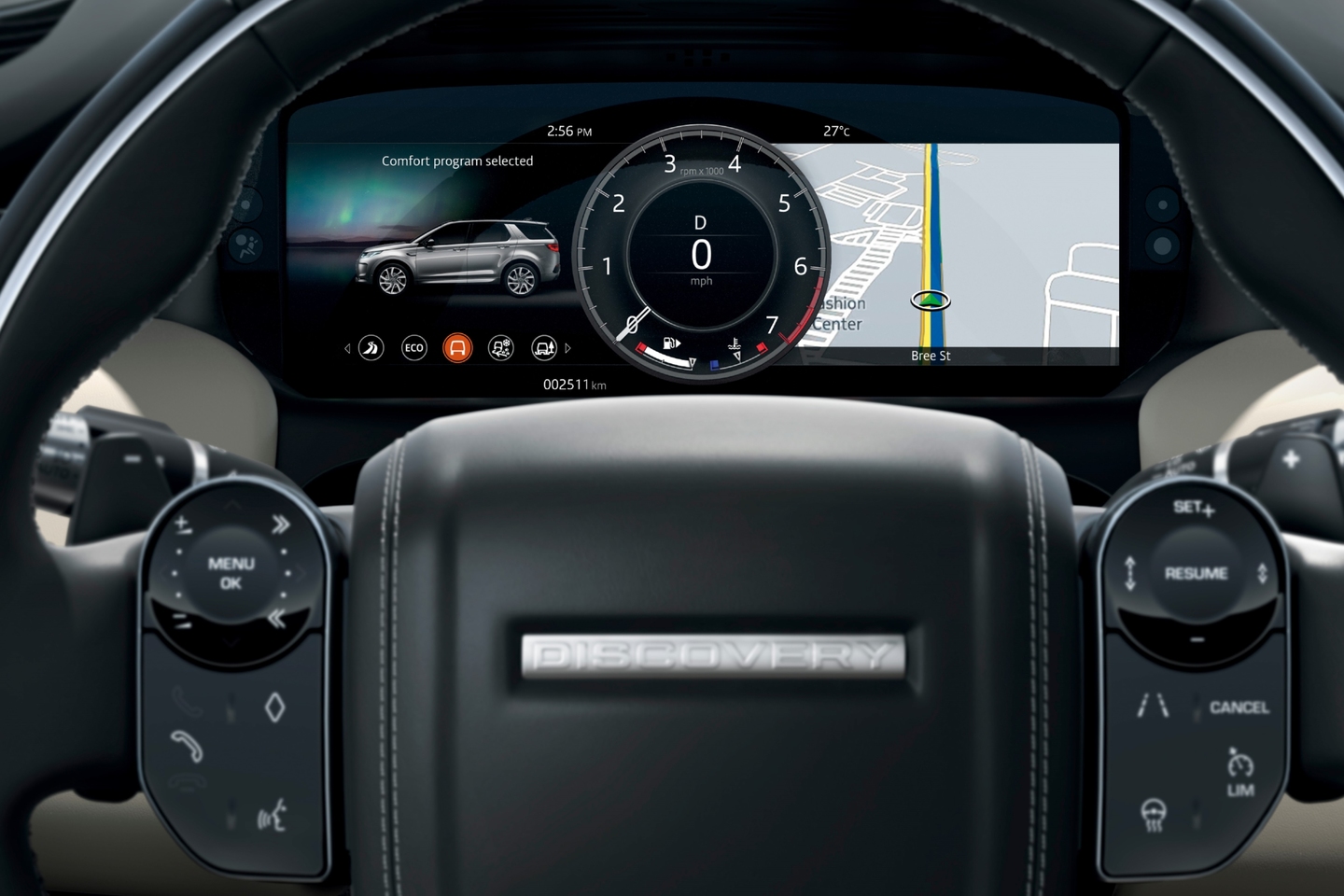 Land Rover Discovery Sport 2022 detalhe painel e volante