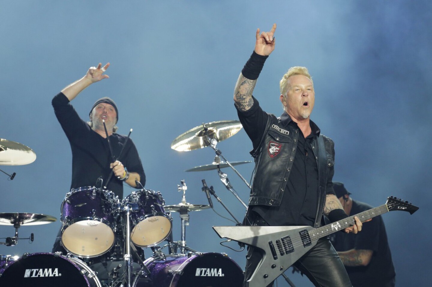 O Metallica se apresenta no Estádio do Morumbi em São Paulo, no dia 10 de maio 
