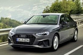 O novo A4 chega com design esportivo reforçado graças ao novo conjunto óptico e grade Singleframe