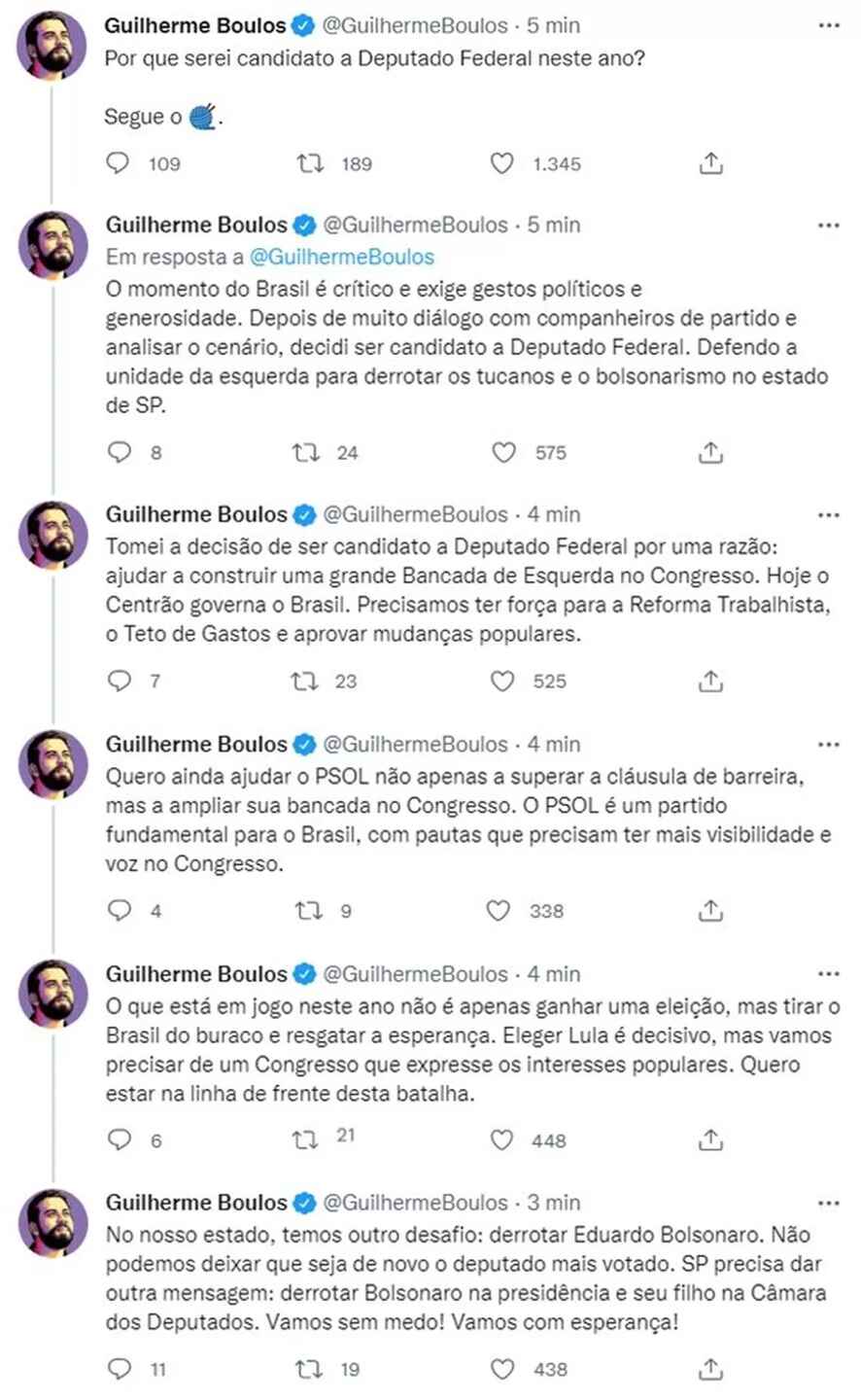 Boulos anuncia sua desistência na concorrência ao governo de SP