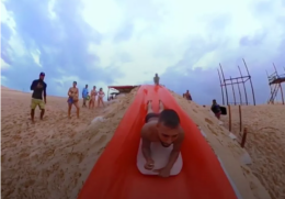 Turista de Guarujá no nordeste