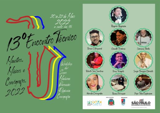 O workshop, que será realizado entre os dias 21 e 22 de maio, em Cubatão, inclui oficinas de sopro, madeiras, percussão, regência e coreografia