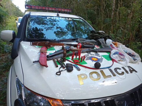 Armas são apreendidas pela polícia militar ambiental