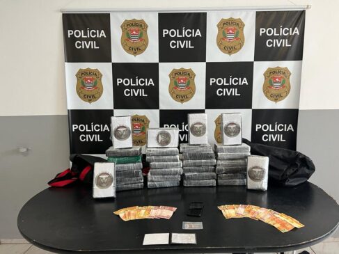 Tijolos de cocaína estavam escondidos dentro de veículo