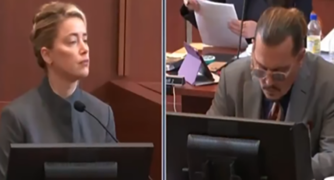 Johnny Depp e Amber Heard em nova sessão do julgamento
