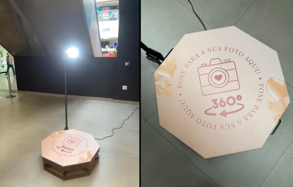 Cabine fotográfica de 360º estará instalada no piso térreo do shopping para receber os apaixonados
