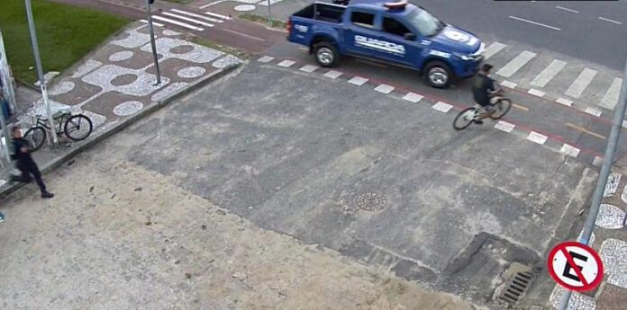Guarda municipal cerca o autor do furto na ciclovia
