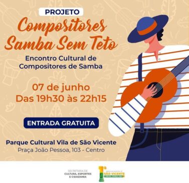 Encontro de Compositores 'Samba sem Teto' homenageia artista da região nesta terça (7)